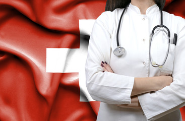 Conceptual image of national healthcare system in Swiss - 206662112