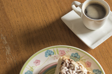 Detail Kaffeetasse mit Kuchen stück
