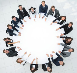 group of business people sitting at the round table. the business concept