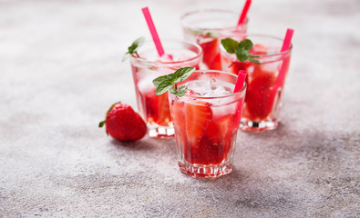 Summer fresh drink strawberry lemonade