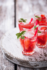 Summer fresh drink strawberry lemonade
