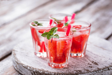 Summer fresh drink strawberry lemonade