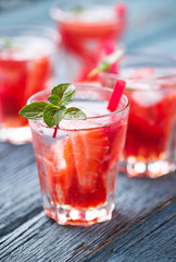 Summer fresh drink strawberry lemonade
