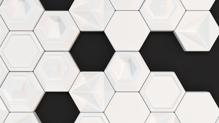 Abstract 3d background made of white hexagons