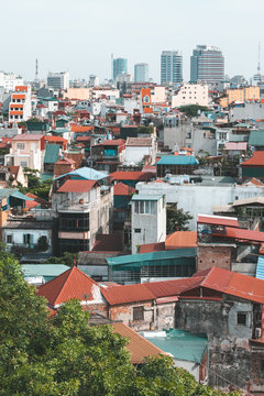 View of Hanoi rooftops in Vietnam