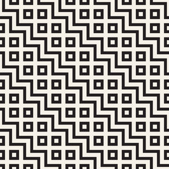 Stylish lines lattice. Ethnic monochrome texture. Abstract geometric background design. Vector seamless pattern.