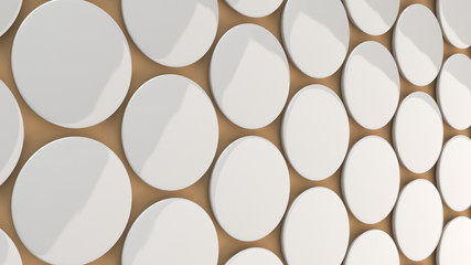 Blank white badge on orange background