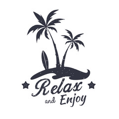 Palm vector illustration. Relax and Enjoy