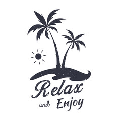 Palm vector illustration. Relax and Enjoy - 206665719