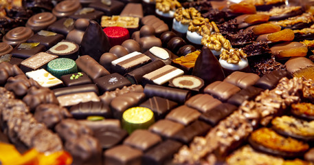 Variety of small chocolates