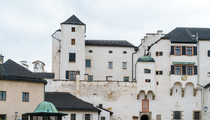 Fototapeta na wymiar Tower and walls of Hohensalzburg, Salzburg, Austria