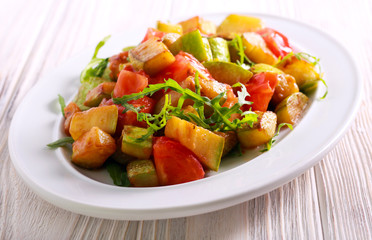 Courgette and tomato salad