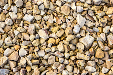 Crushed limestone aggregate, close-up