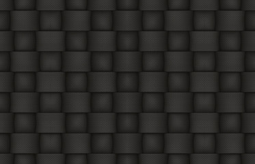 Naklejka premium Renderowania 3d. bezszwowe czarny tkania ściany tło tkaniny.