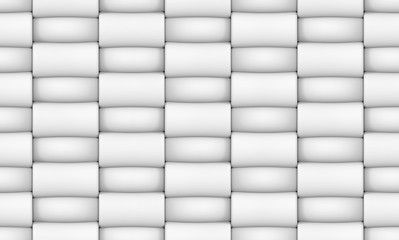 3d rendering. seamless modern weaving  white ractangular shape fabric background.