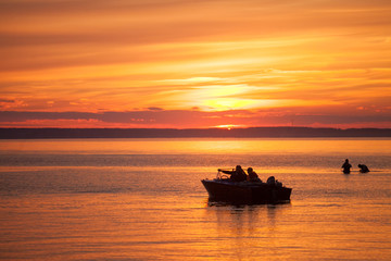 Boat at sunset