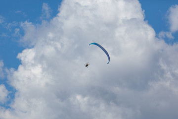 Paraglider against the background of clouds