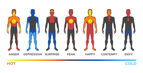 Body temperature vector / warm cold / feeling and emotion
