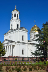 Fototapeta na wymiar Simferopol, Russia, Cathedral in the name of Saint blessed Grand Prince Alexander Nevsky in Simferopol