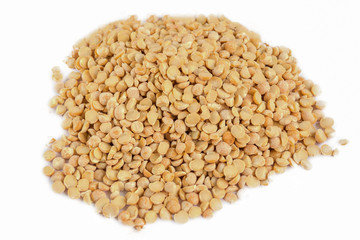 Heap of beans isolated on white background.