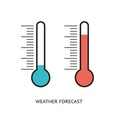 Flat design icons of thermometer