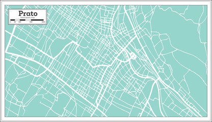 Prato Italy City Map in Retro Style. Outline Map.