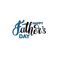 Happy Father's Day black-blue lettering typography composition for postcard, card, invitation . Greeting card. Vector calligraphy banner EPS 10. Dad logo, badge, icon.