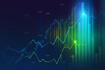 Stock market or forex trading graph in graphic concept suitable for financial investment or Economic trends business idea and all art work design. Abstract finance background