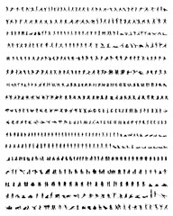 Big collection of people silhouettes on white background