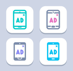 Mobile Ad - Neon & LED Icons . A set of professional, pixel-perfect icons.