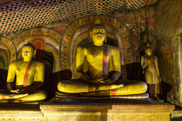 The golden temple of Dambulla is world heritage site and has a total of a total of 153 Buddha statues, three statues of Sri Lankan kings and four statues of gods and goddesses