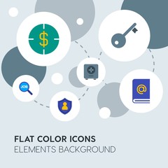 business, industry, charts flat vector icons and elements background with circle bubbles networks.Multipurpose use on websites, presentations, brochures and more