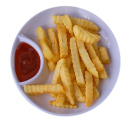 potato french fries isolated on white
