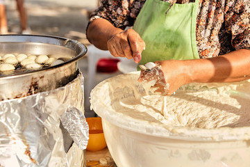 Traditional turkish pastry: Lokma cooking cocept