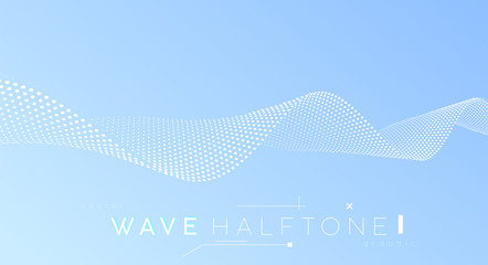 Abstract wave – business background. Halftone dots surface – minimal futuristic design.