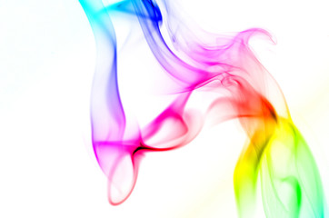 Smoke mixed with a variety of colors.