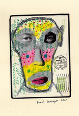 Retro portrait on vintage post card