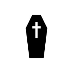 Obraz premium Coffin icon. Simple illustration of coffin vector icon for web