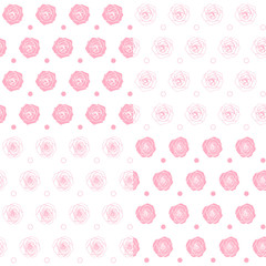 Set of seamless patterns with roses. Backgrounds with isolated vector objects on white.
