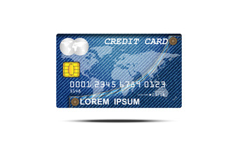 Concept and idea chip credit card with world map background. Personal card for customer paying and service. Vector EPS10
