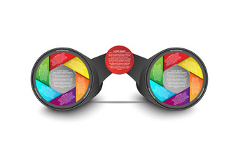 Business data visualization. Concept and idea binoculars lens shape infographic.Vector business template for presentation. Creative concept for infographic report. Vector EPS10