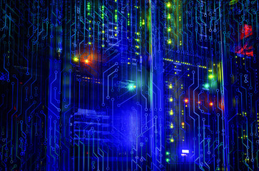 series mainframe in a futuristic representation of a matrix code with composition of information technology grunge texture, metaphorical relationship to computing, industrial design and modern - obrazy, fototapety, plakaty