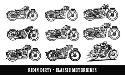 Vintage Motorcycle Vector Collection