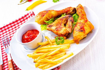 Fresh and crispy rustic pork belly grill sticks