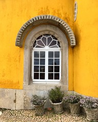 Fototapeta na wymiar Pena Palace Sintra Exterior design Portugal