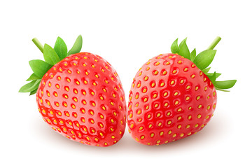 strawberry isolated on white background, clipping path, full depth of field, high quality photo