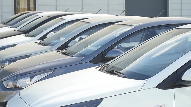 Row of cars before sale