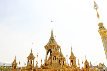 Fototapeta premium Bangkok, Thailand - November 04, 2017; Beautiful of The Royal Crematorium for HM the late King Bhumibol Adulyadej at November 04, 2017
