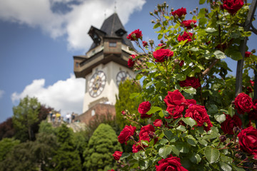 Naklejka premium Uhrturm am Schlossberg Graz, Österreich