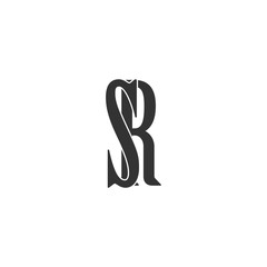 Letter SR Monogram Minimalist Icon Logo, SR RS logo initial letter design, SR Letter Logo Design with Creative Modern Trendy Typography 
